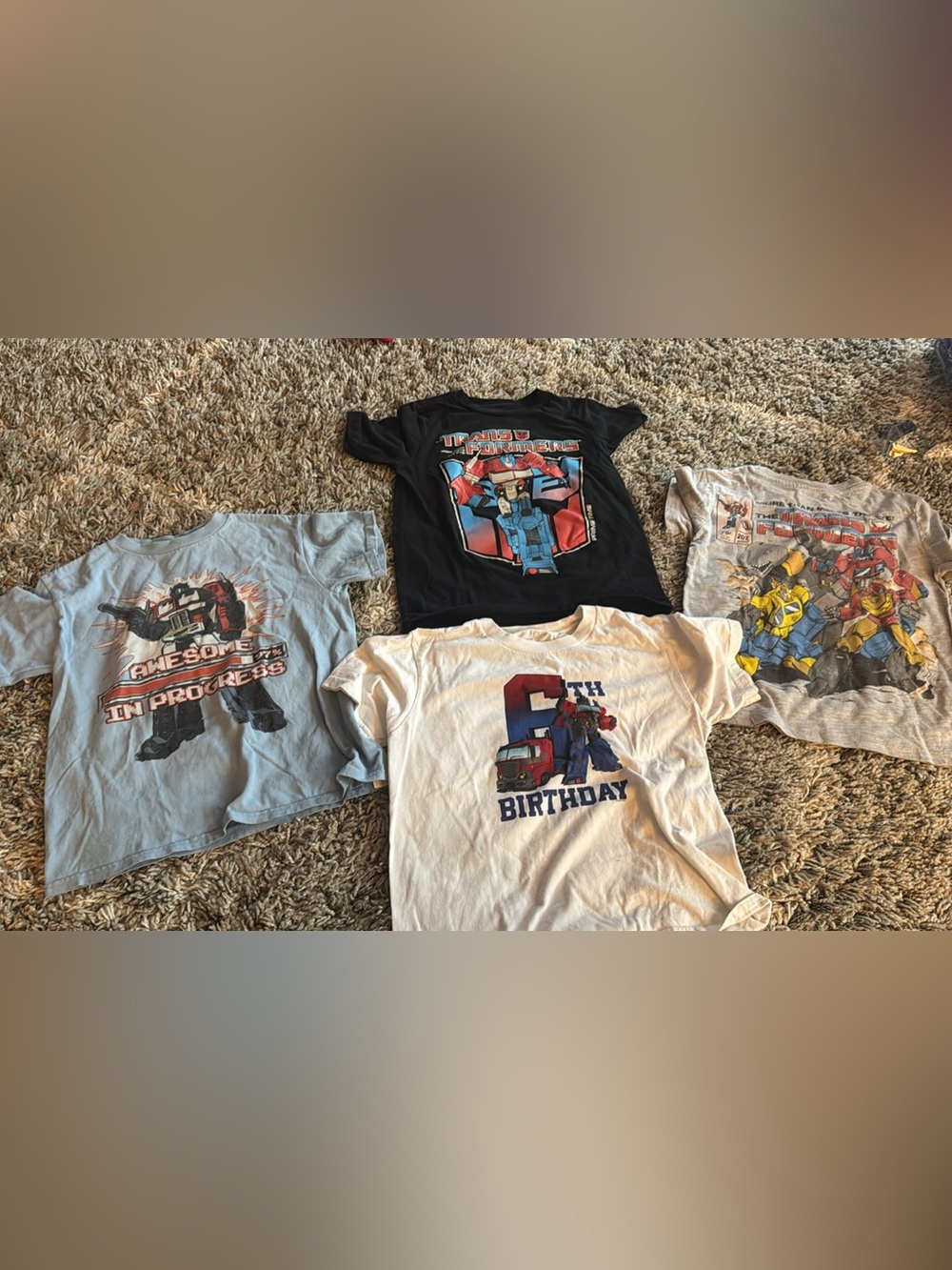 Boys' Short Sleeve Graphic Tee - Black transformer Design